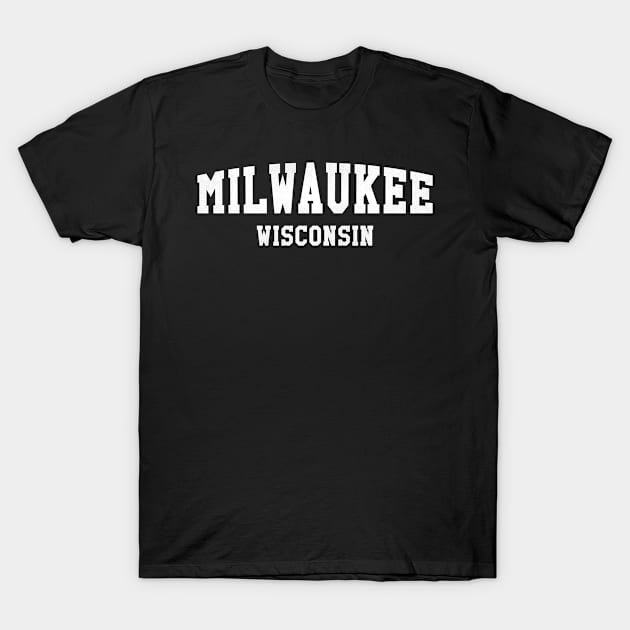 Milwaukee, Wisconsin - WI Simple Typography T-Shirt by thepatriotshop